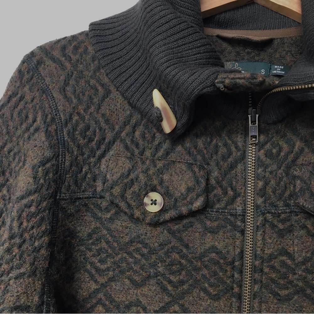 PRANA Annabel Wool Blends Jacket Green and Tan Size Small - Picture 9 of 17